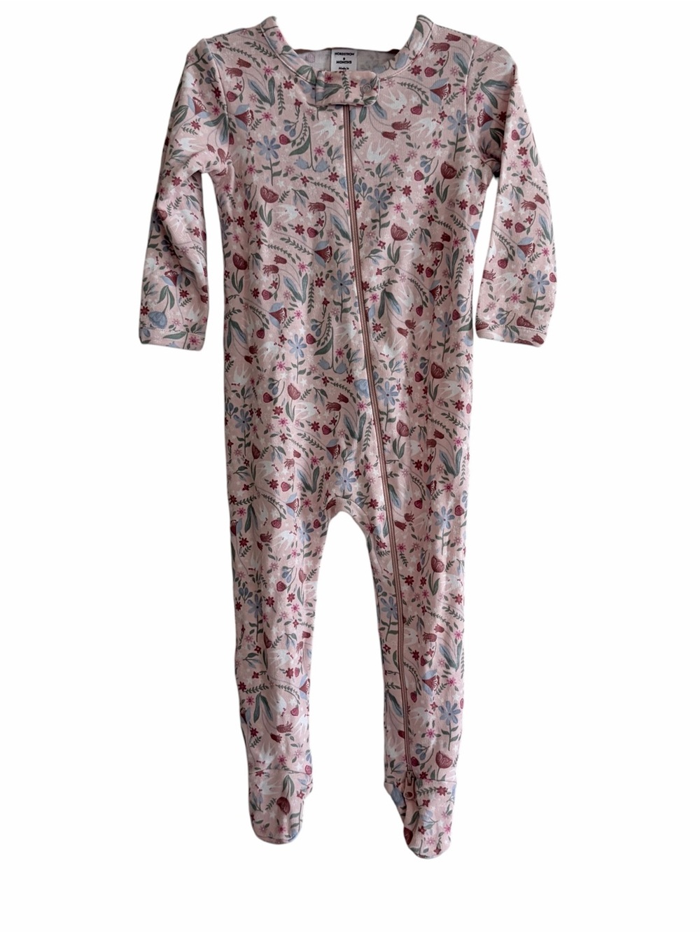 Nordstrom Sleeper One-Piece Pajamas in Light Pink Floral - Kids